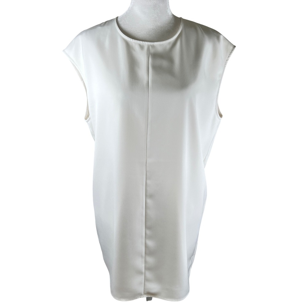 UNIQLO Sleeveless Round Neck White Shirt Blouse Top Women's Size Small
